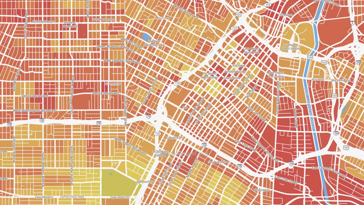 90015, CA Map of Vehicle Theft Rates