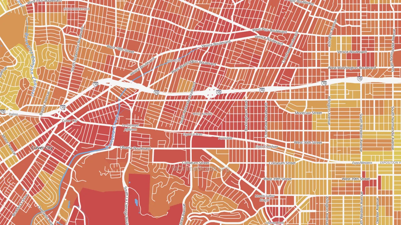 90016, CA Map of Vehicle Theft Rates