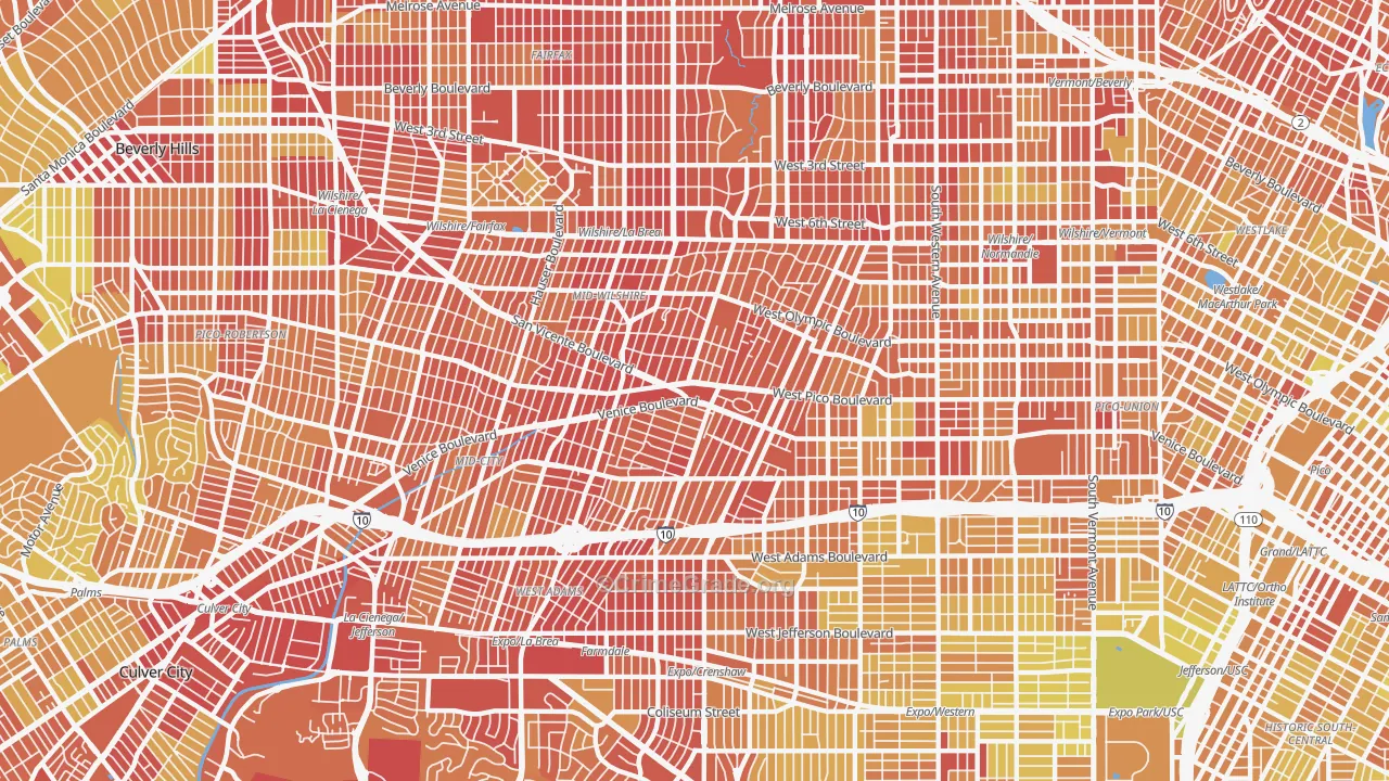 90019, CA Map of Vehicle Theft Rates
