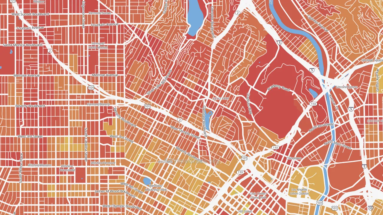 90026, CA Map of Vehicle Theft Rates