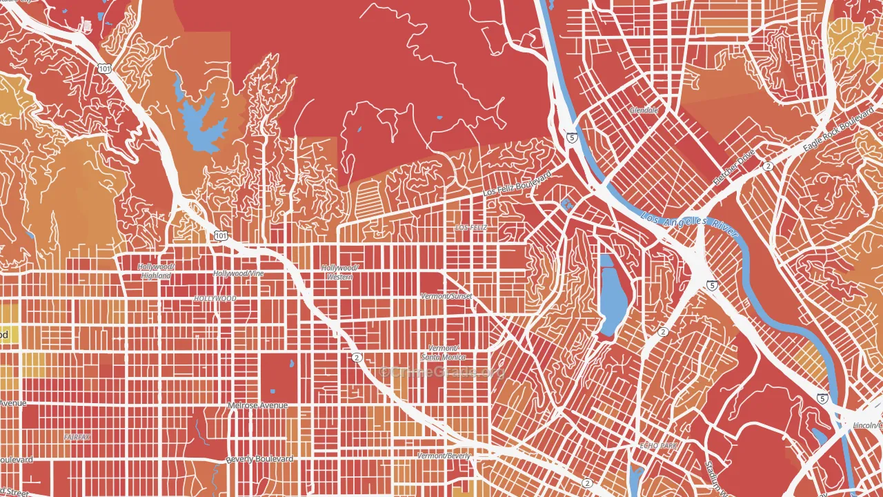 90027, CA Map of Vehicle Theft Rates