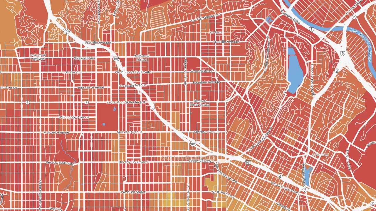 90029, CA Map of Vehicle Theft Rates