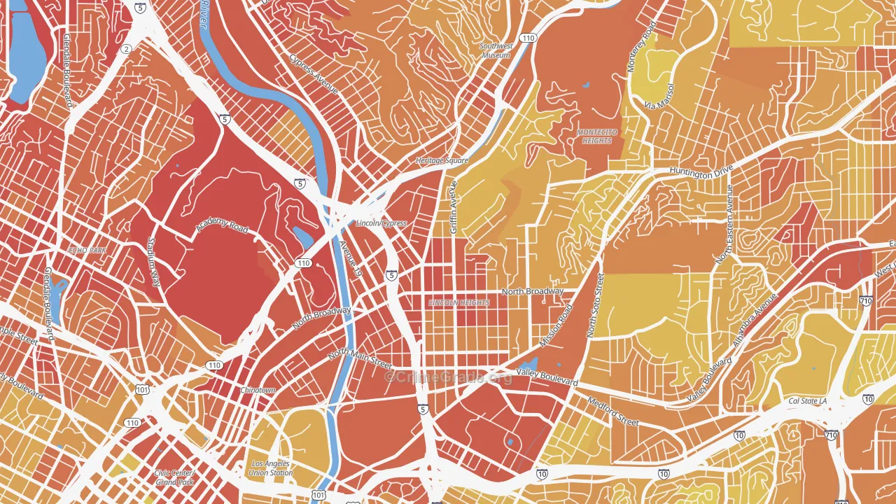 90031, CA Map of Vehicle Theft Rates