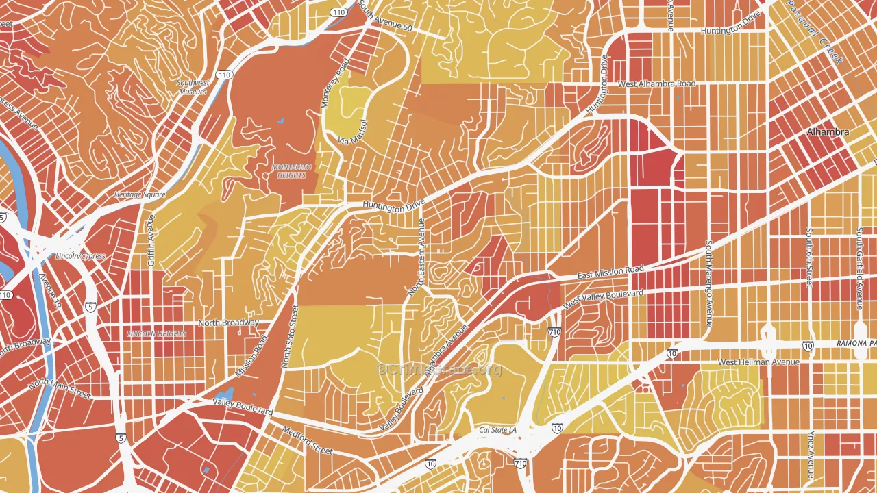 90032, CA Map of Vehicle Theft Rates