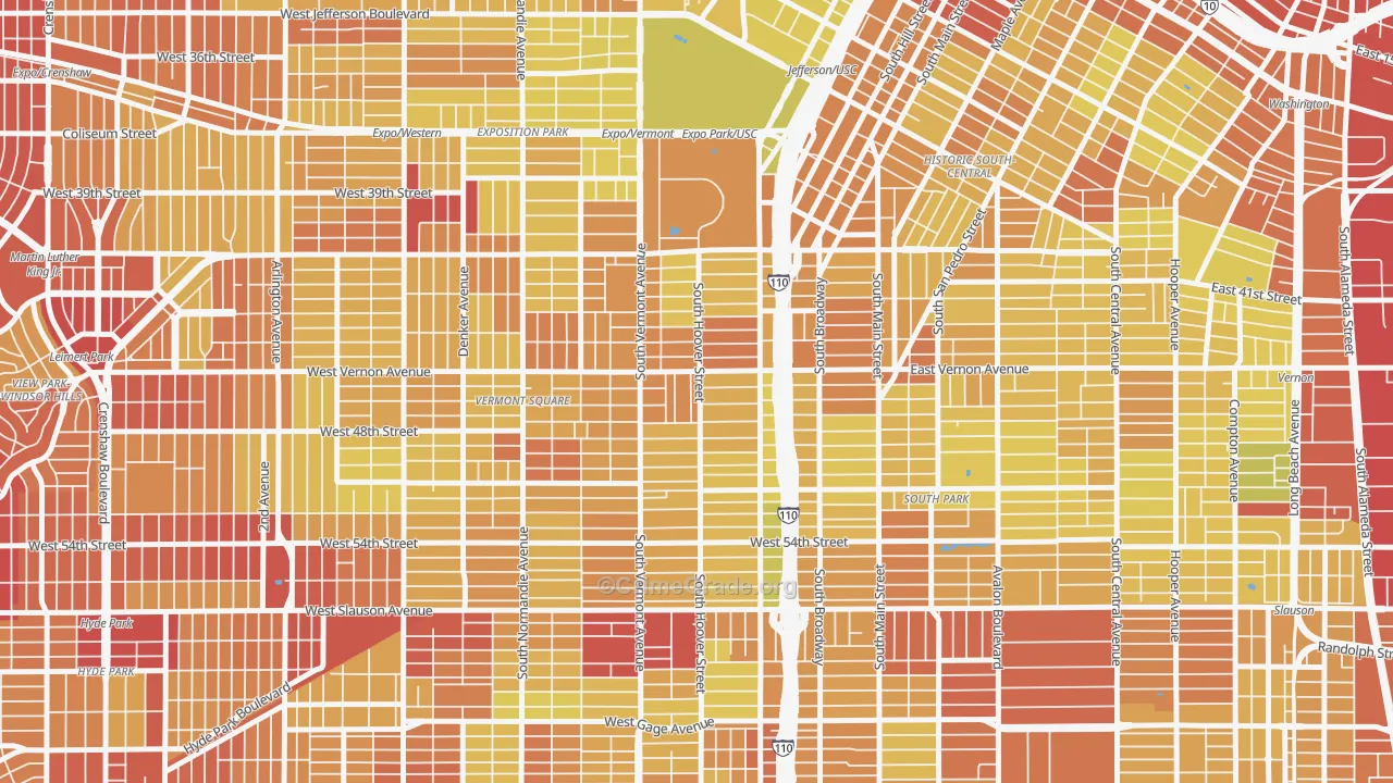 90037, CA Map of Vehicle Theft Rates