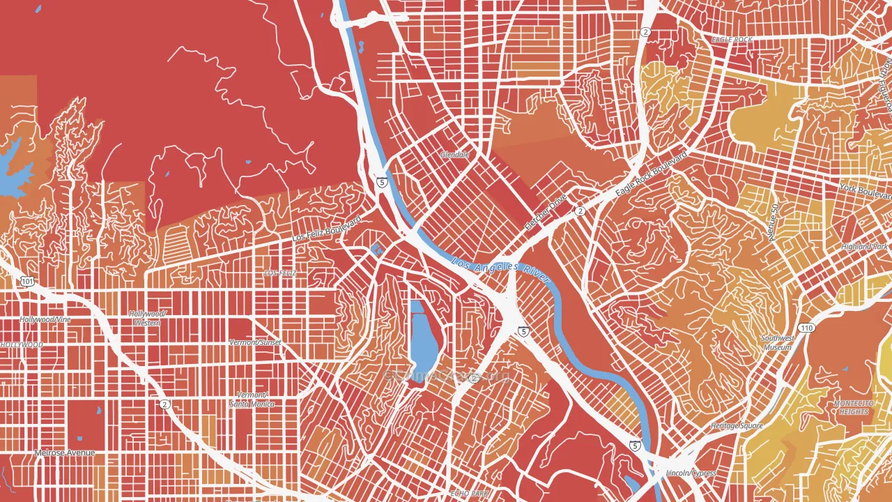 90039, CA Map of Vehicle Theft Rates