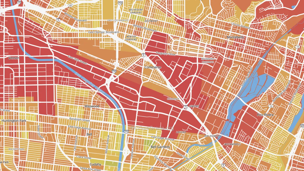 90040, CA Map of Vehicle Theft Rates