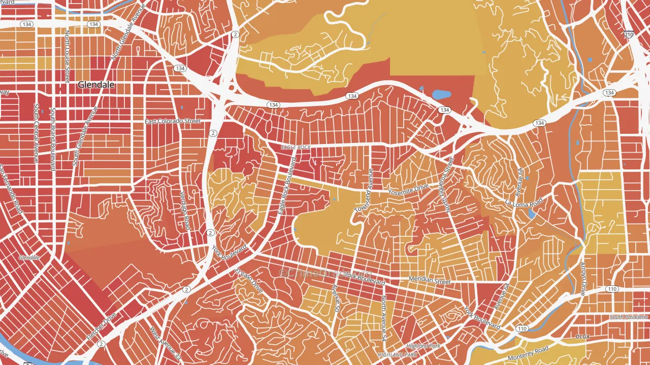 90041, CA Map of Vehicle Theft Rates