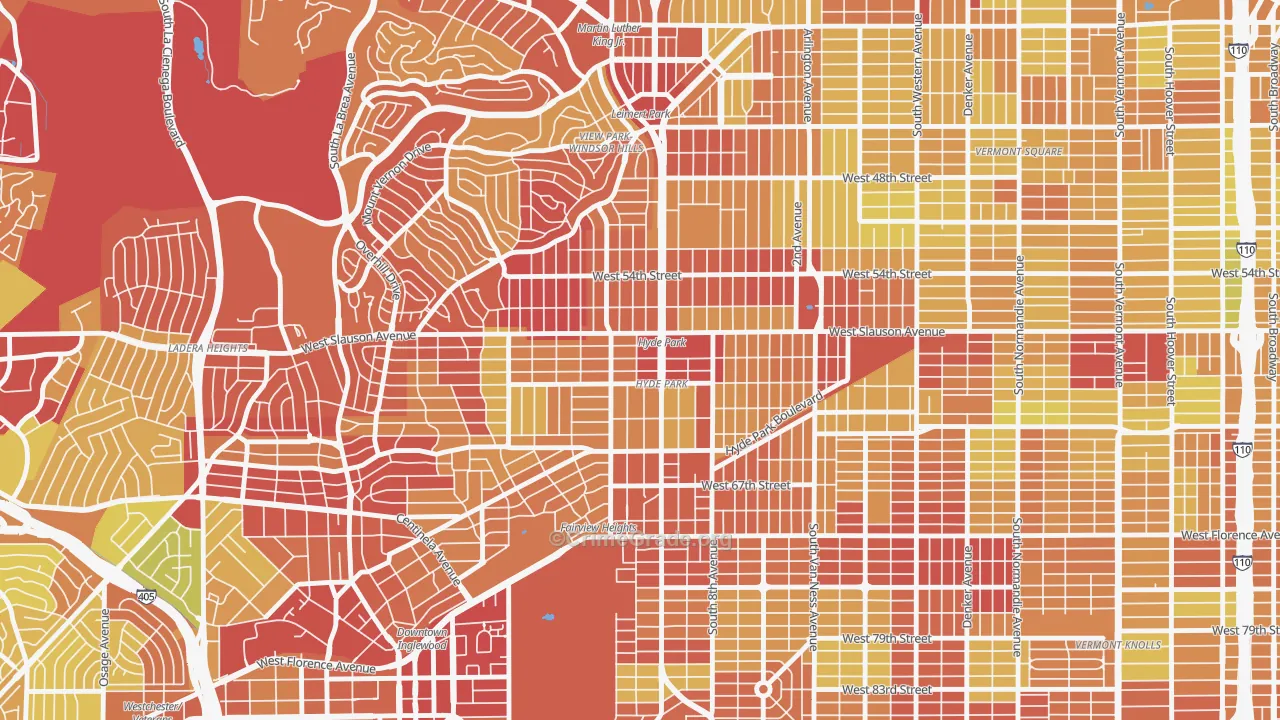 90043, CA Map of Vehicle Theft Rates
