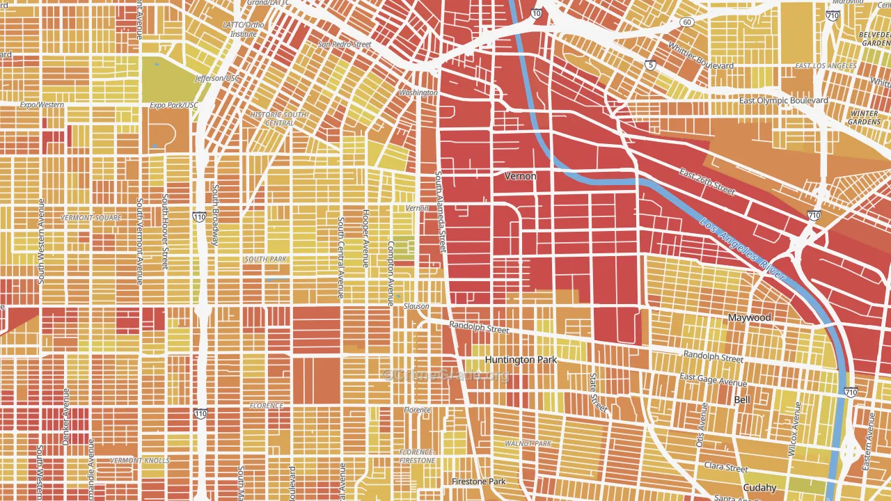 90058, CA Map of Vehicle Theft Rates