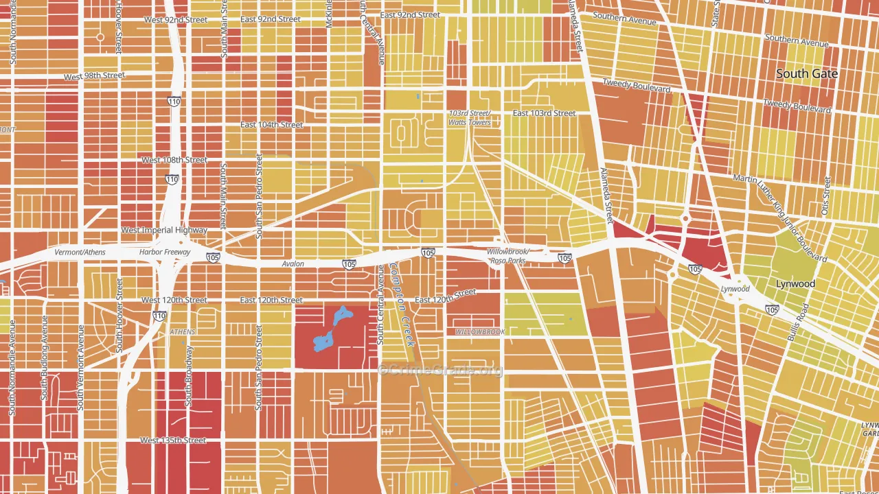 90059, CA Map of Vehicle Theft Rates