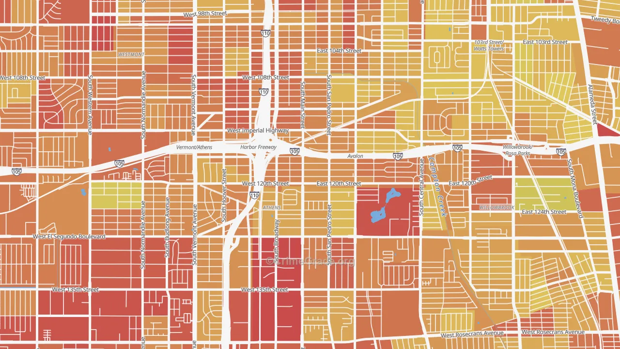 90061, CA Map of Vehicle Theft Rates