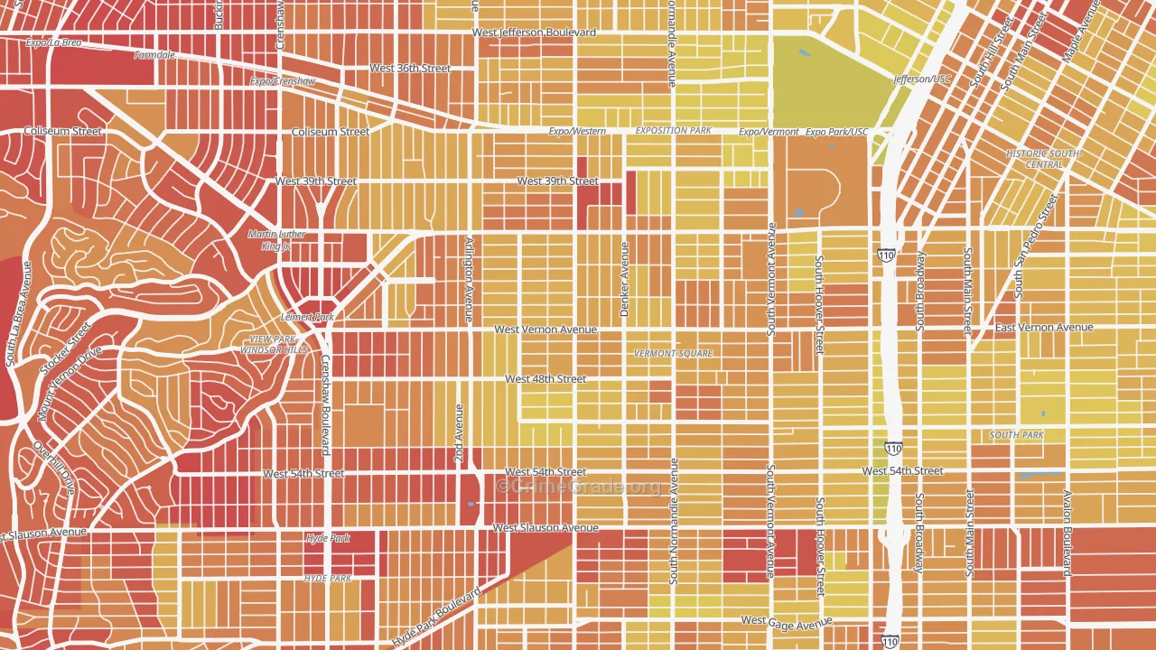 90062, CA Map of Vehicle Theft Rates