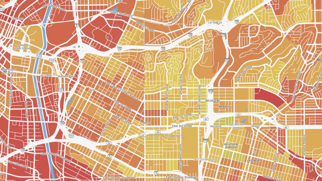 90063, CA Map of Vehicle Theft Rates