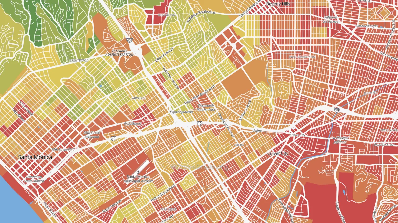 90064, CA Map of Vehicle Theft Rates