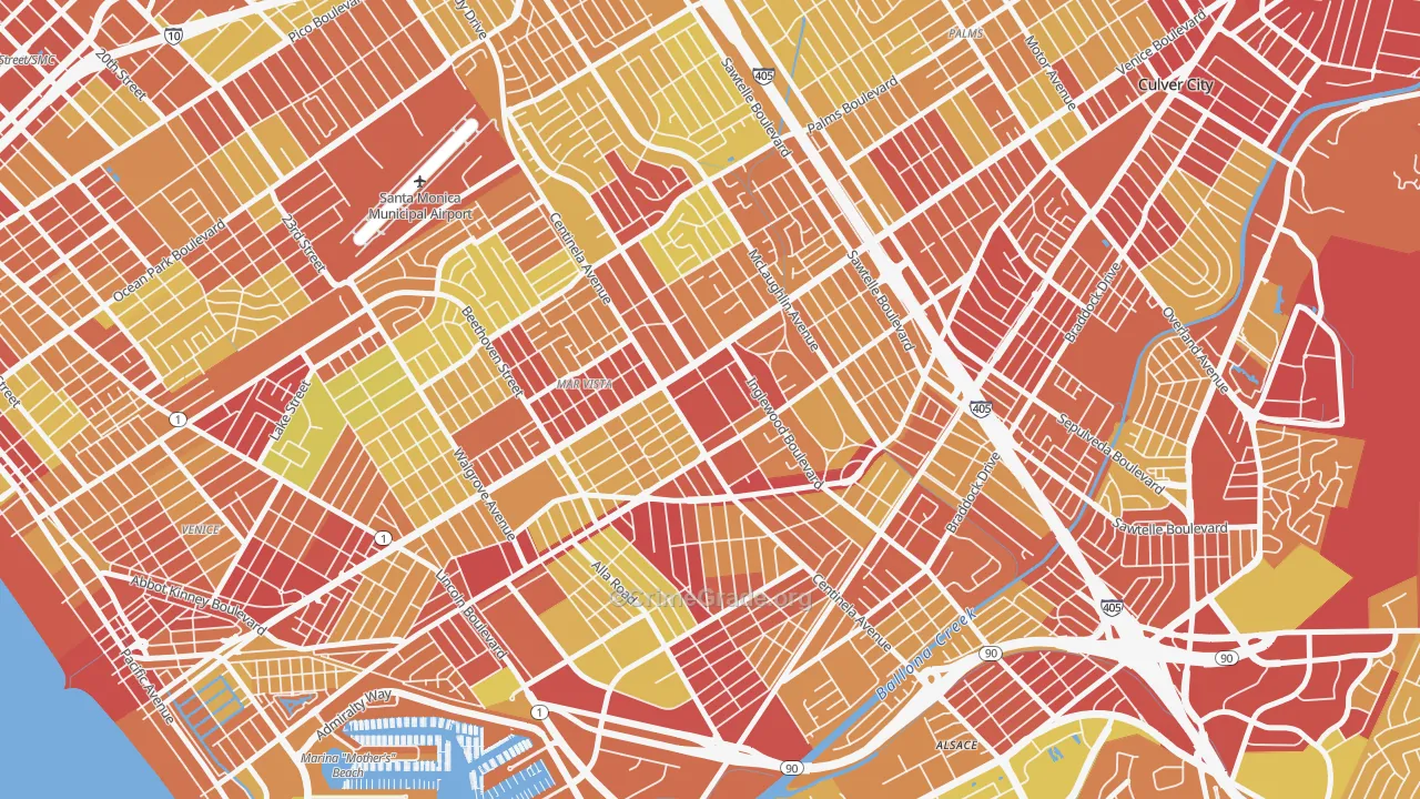 90066, CA Map of Vehicle Theft Rates