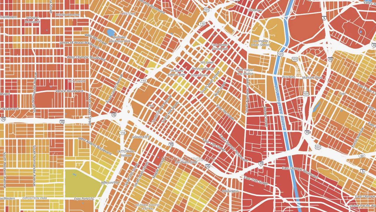 90079, CA Map of Vehicle Theft Rates