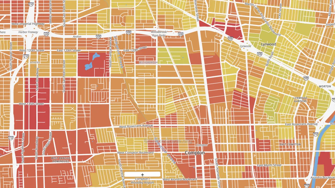 90222, CA Map of Vehicle Theft Rates