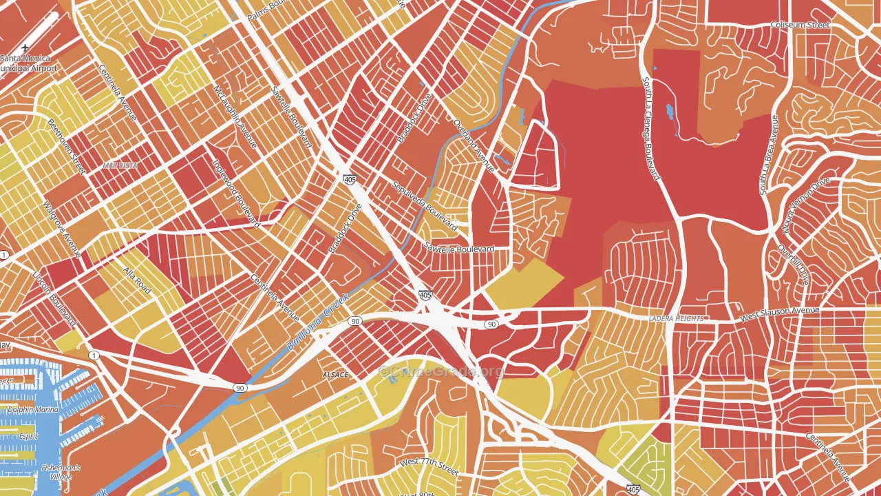 90230, CA Map of Vehicle Theft Rates