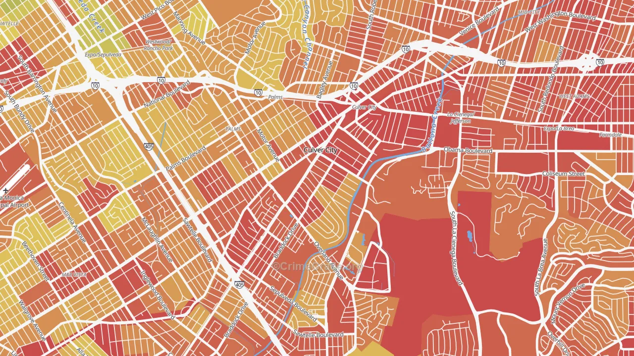 90232, CA Map of Vehicle Theft Rates