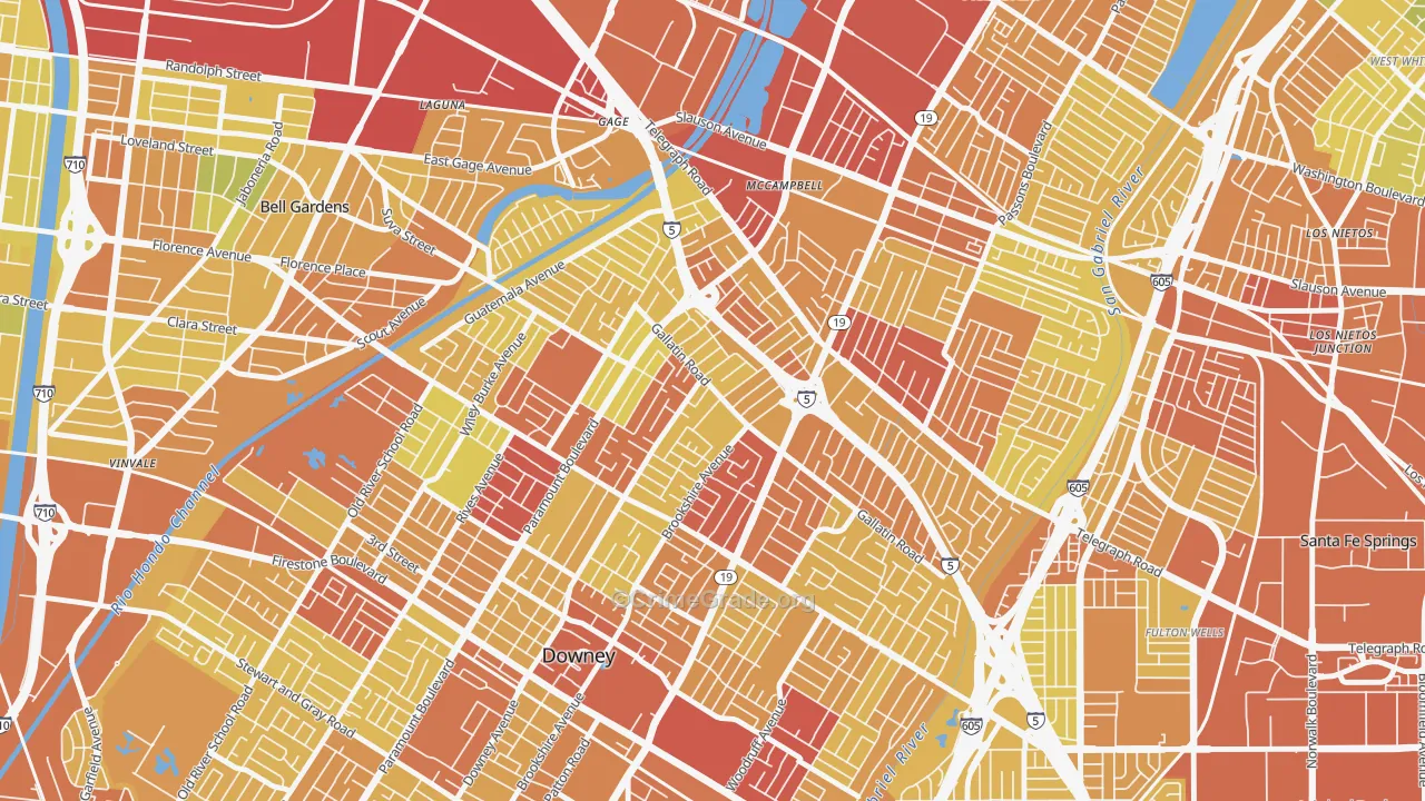 90240, CA Map of Vehicle Theft Rates