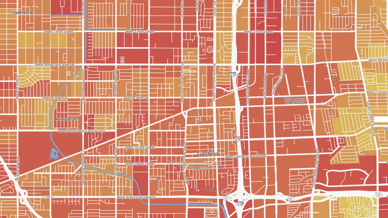 90247, CA Map of Vehicle Theft Rates