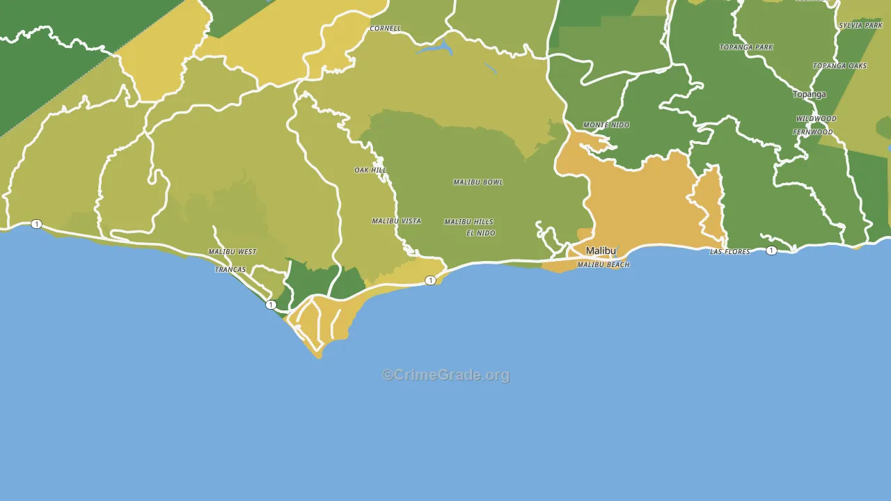 90265, CA Map of Vehicle Theft Rates