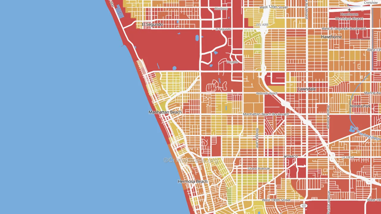 90266, CA Map of Vehicle Theft Rates