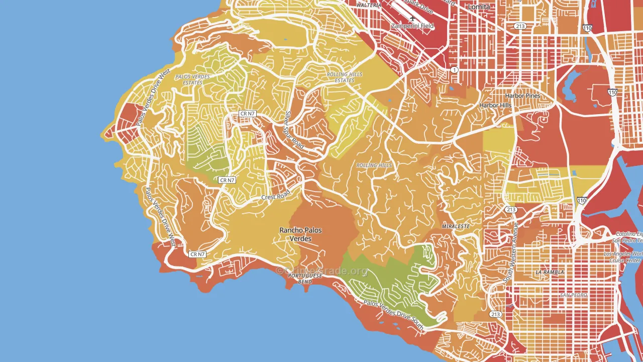 90275, CA Map of Vehicle Theft Rates