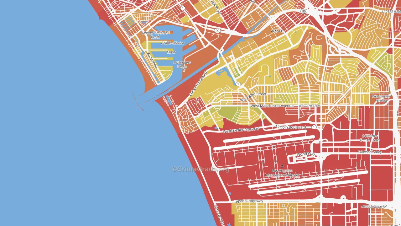 90293, CA Map of Vehicle Theft Rates