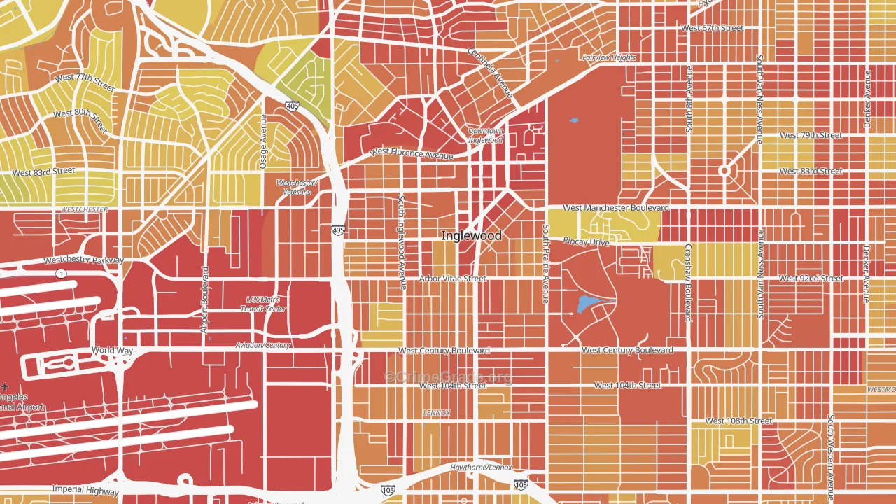 90301, CA Map of Vehicle Theft Rates