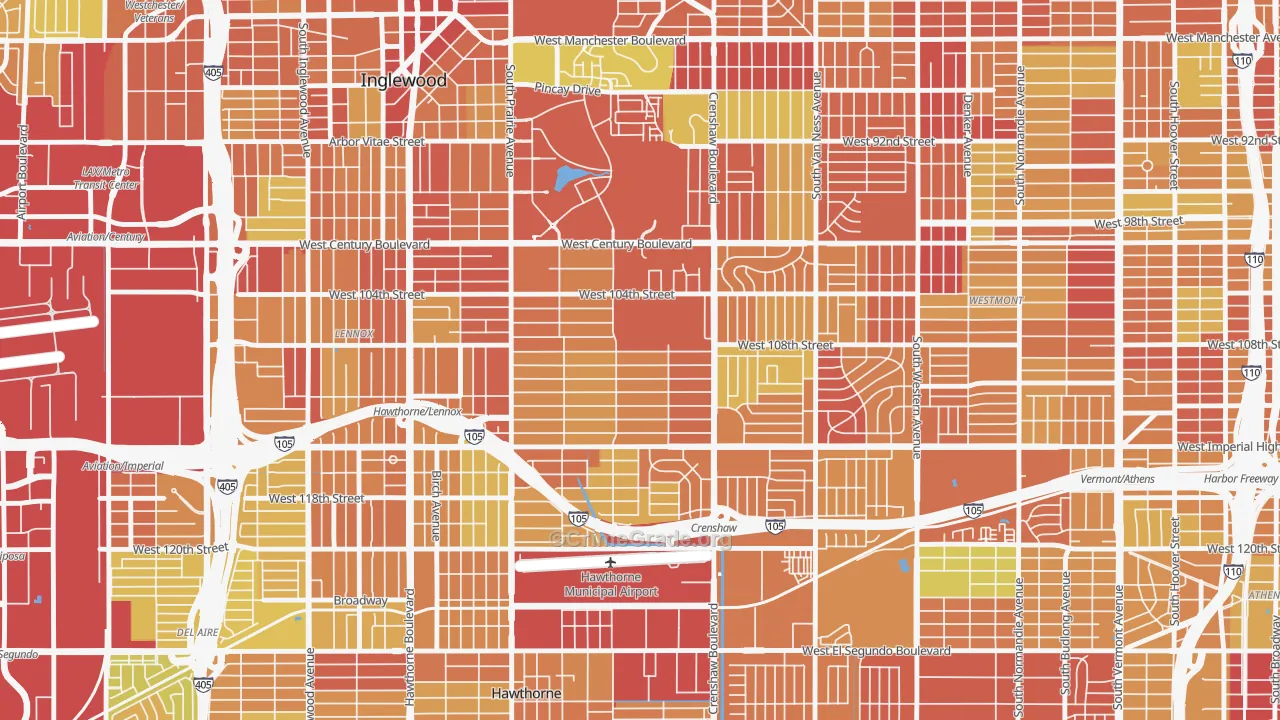 90303, CA Map of Vehicle Theft Rates