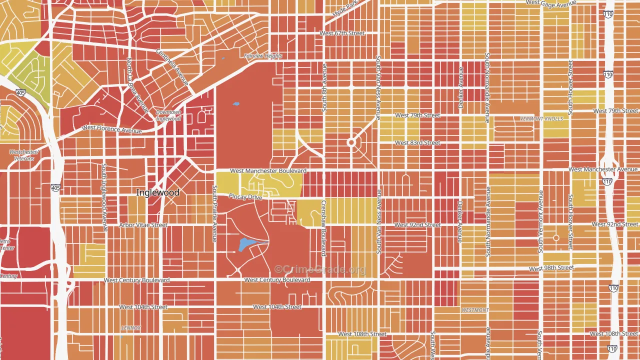 90305, CA Map of Vehicle Theft Rates