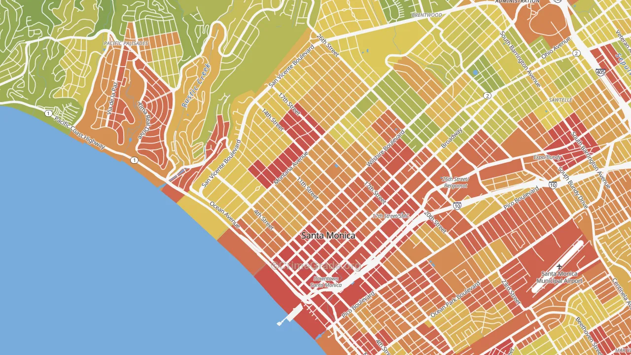 90403, CA Map of Vehicle Theft Rates