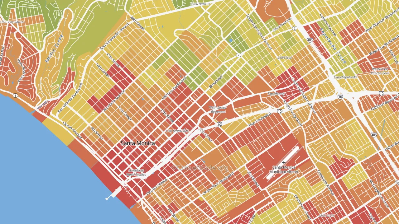 90404, CA Map of Vehicle Theft Rates