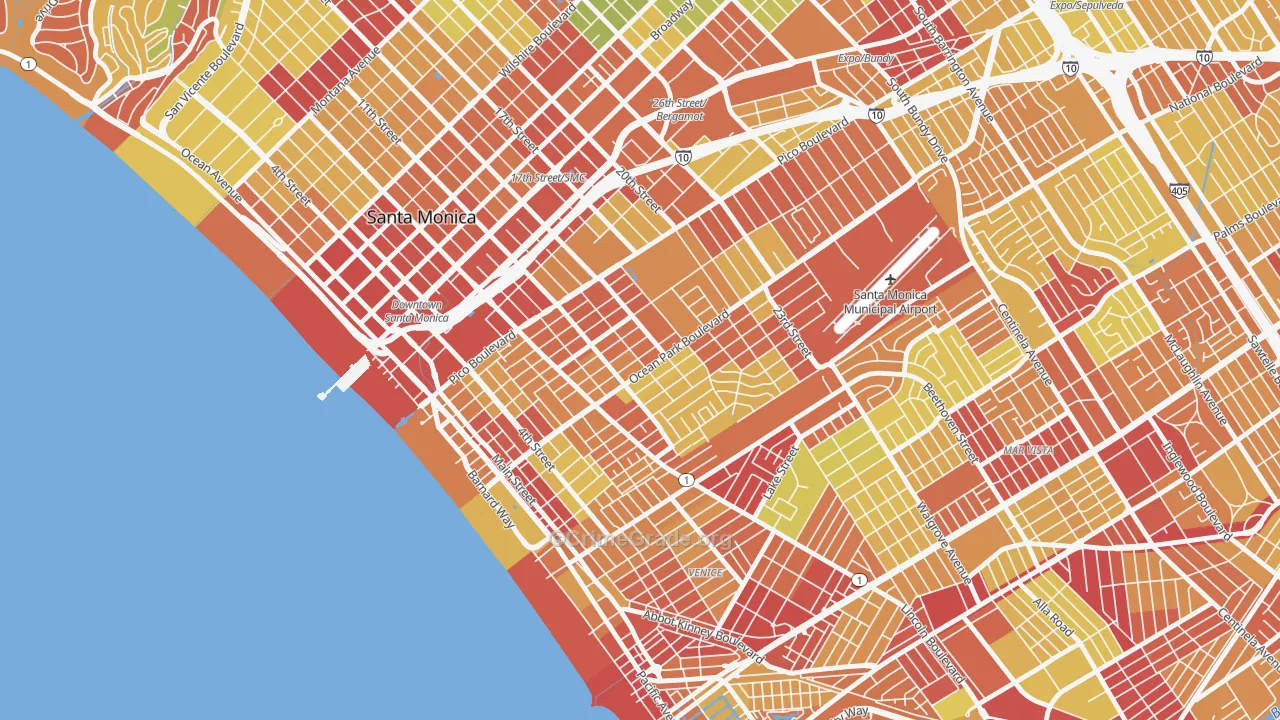 90405, CA Map of Vehicle Theft Rates