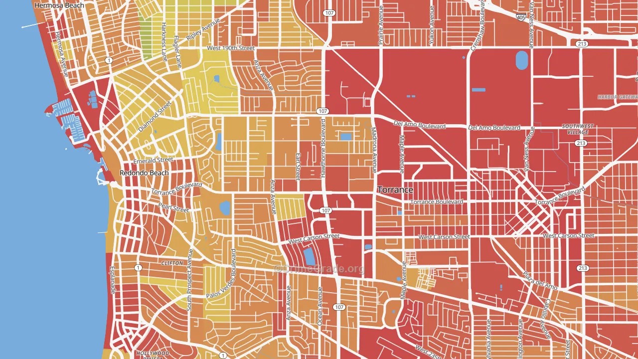 90503, CA Map of Vehicle Theft Rates