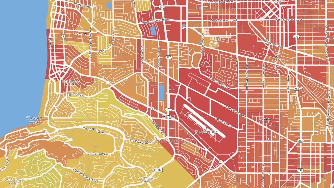 90505, CA Map of Vehicle Theft Rates