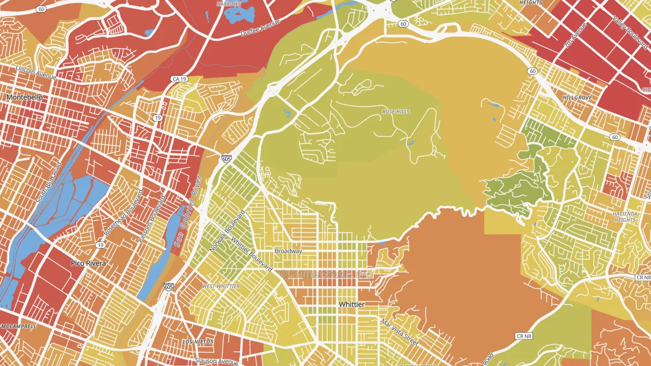 90601, CA Map of Vehicle Theft Rates