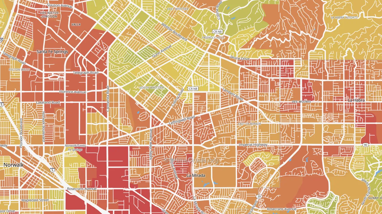 90604, CA Map of Vehicle Theft Rates