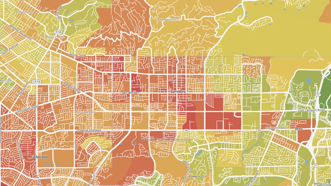 90631, CA Map of Vehicle Theft Rates