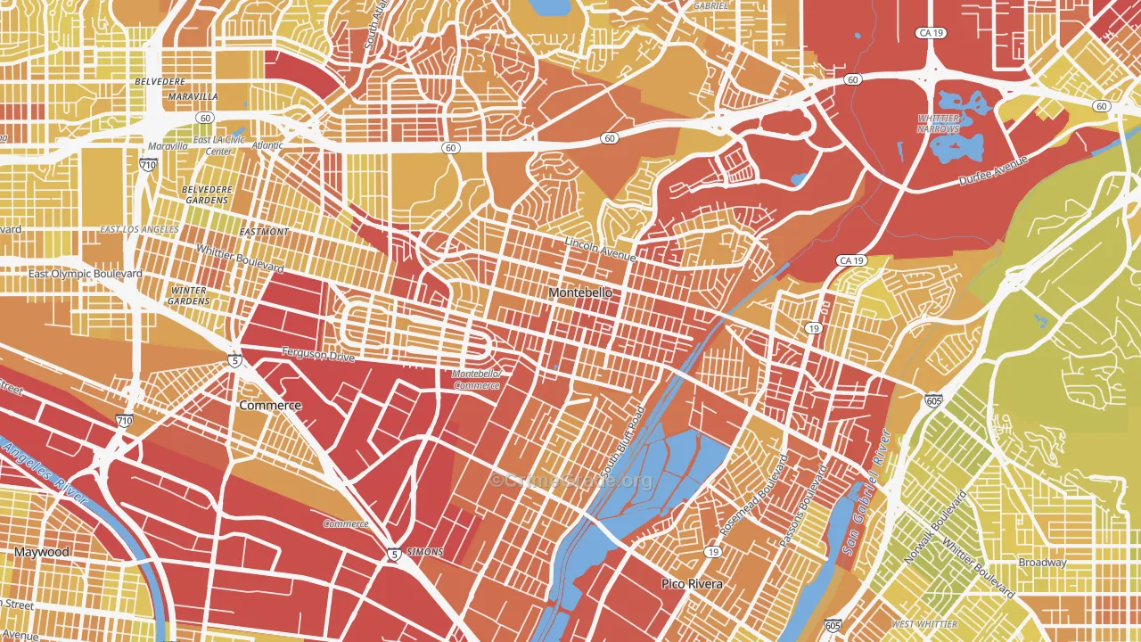 90640, CA Map of Vehicle Theft Rates