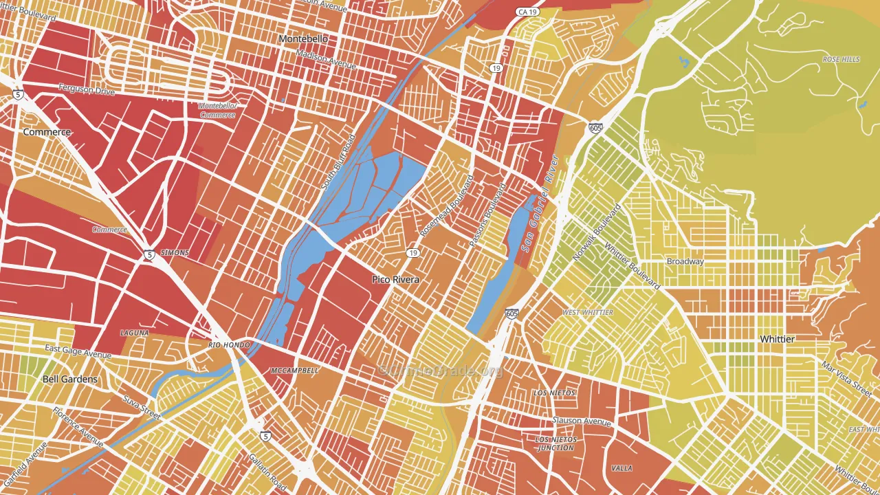 90660, CA Map of Vehicle Theft Rates