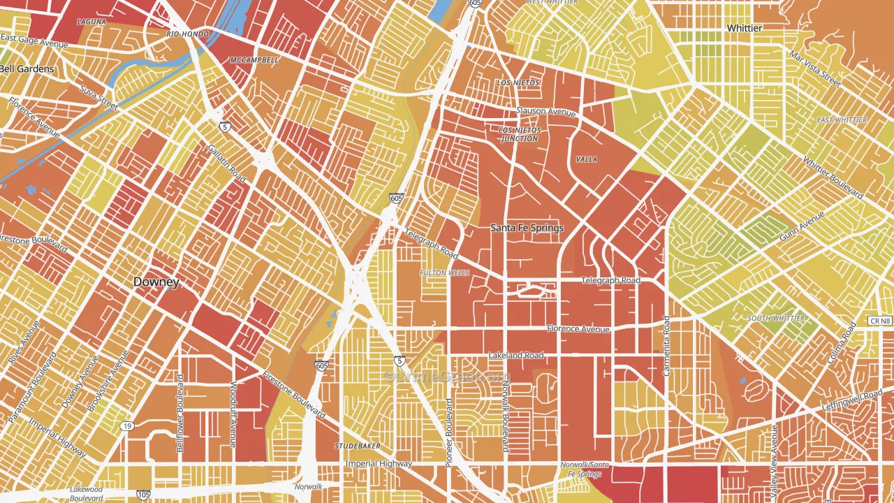 90670, CA Map of Vehicle Theft Rates