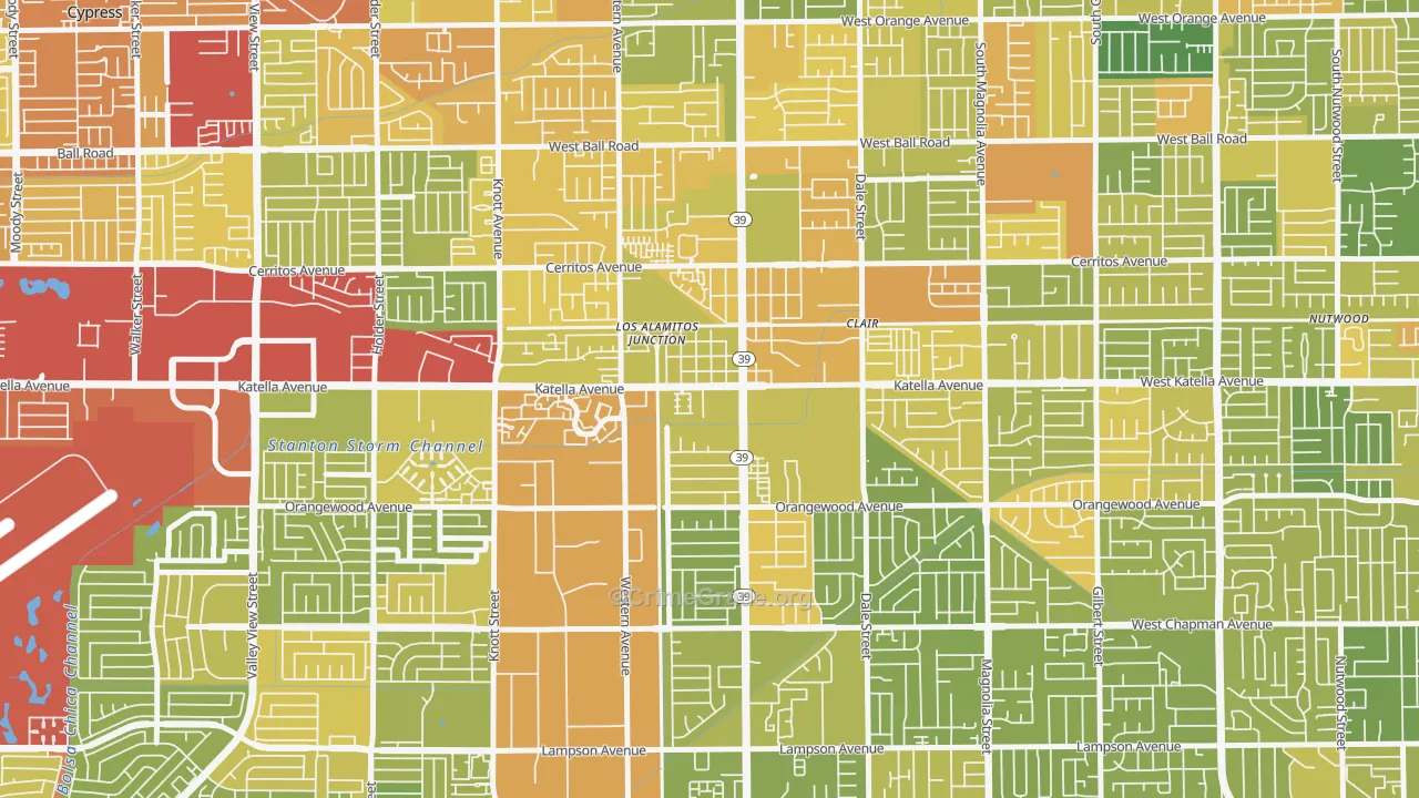 90680, CA Map of Vehicle Theft Rates