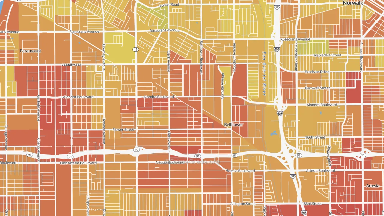 90706, CA Map of Vehicle Theft Rates