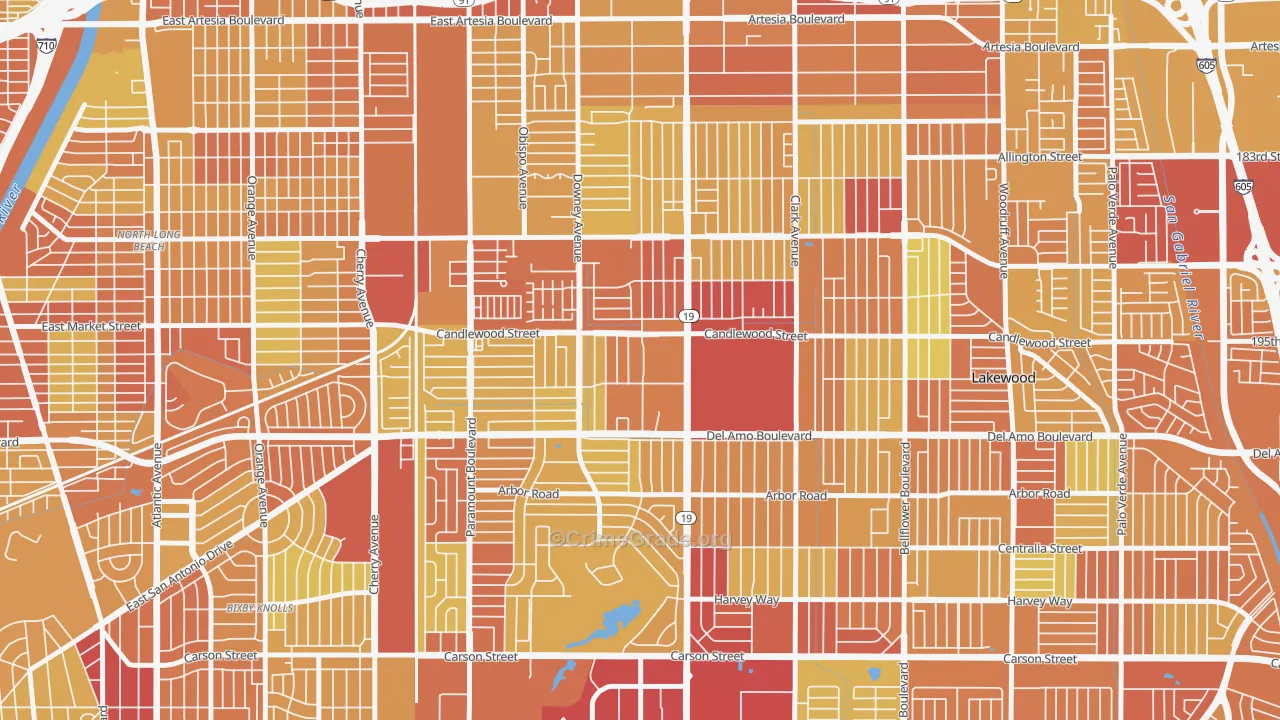 90712, CA Map of Vehicle Theft Rates