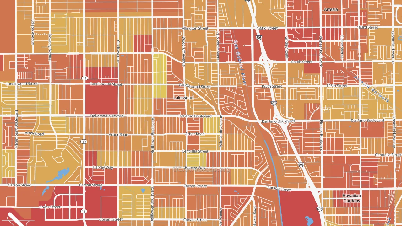 90713, CA Map of Vehicle Theft Rates