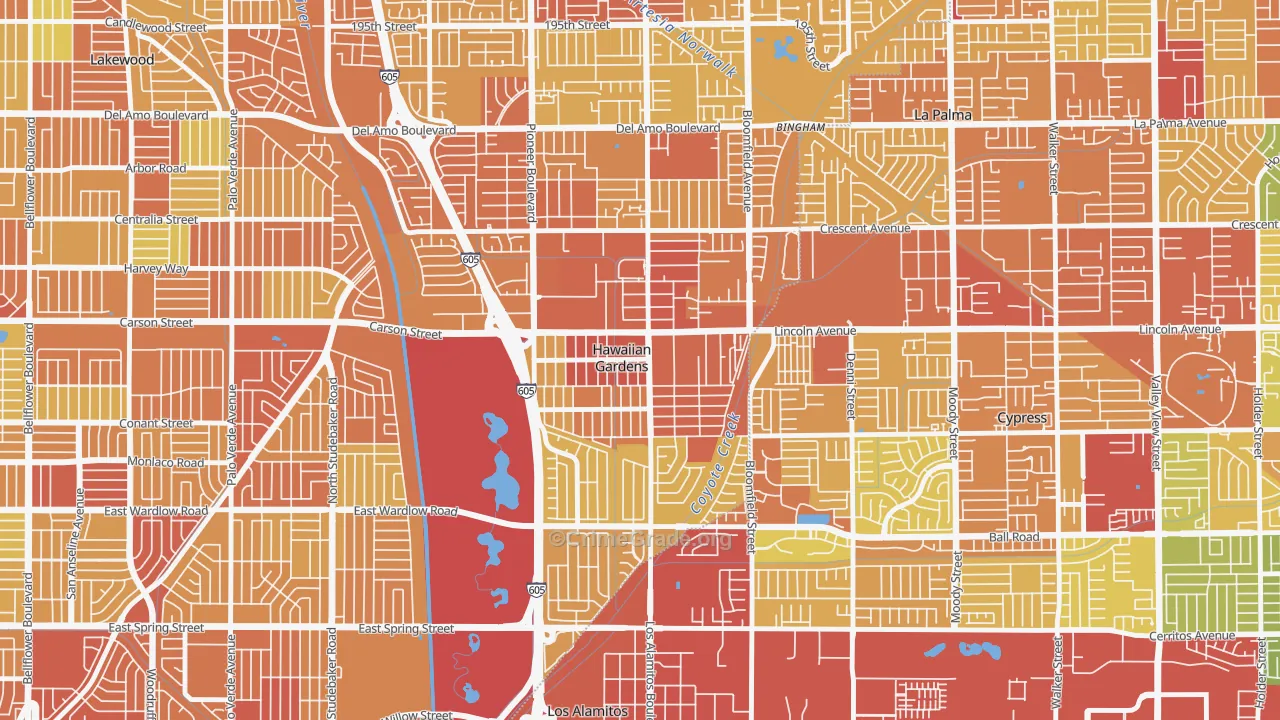 90716, CA Map of Vehicle Theft Rates