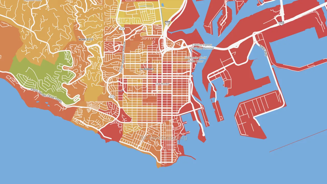 90731, CA Map of Vehicle Theft Rates